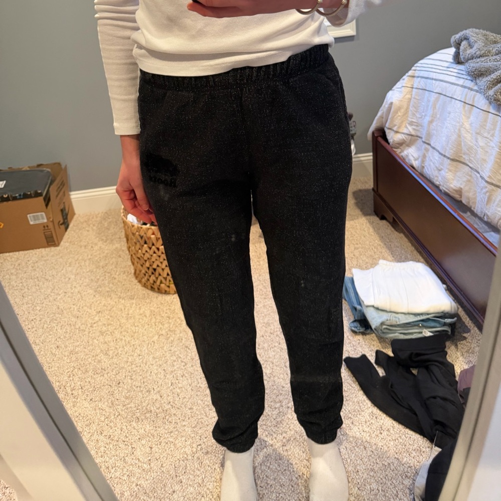 Roots Black Textured Pants
